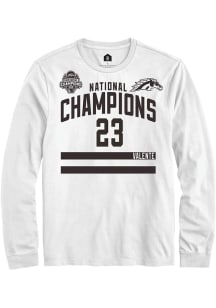 Liam Valente Mens White Western Michigan Broncos NIL 2025 National Champions Shirzee Long Sleeve P..
