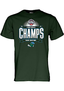 Blue 84 Tulane Green Wave Green 2025 American Athletic Conference Football Champions Short Sleeve..