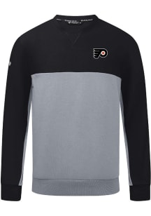 Levelwear Philadelphia Flyers Mens Black Legacy Embroidered 3D Patch Long Sleeve Crew Sweatshirt