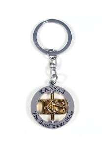 Kansas Sunflower State Spinner Keychain