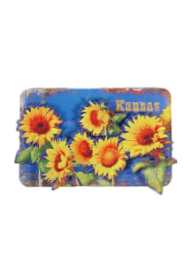 Kansas Sunflower Design Metal Magnet