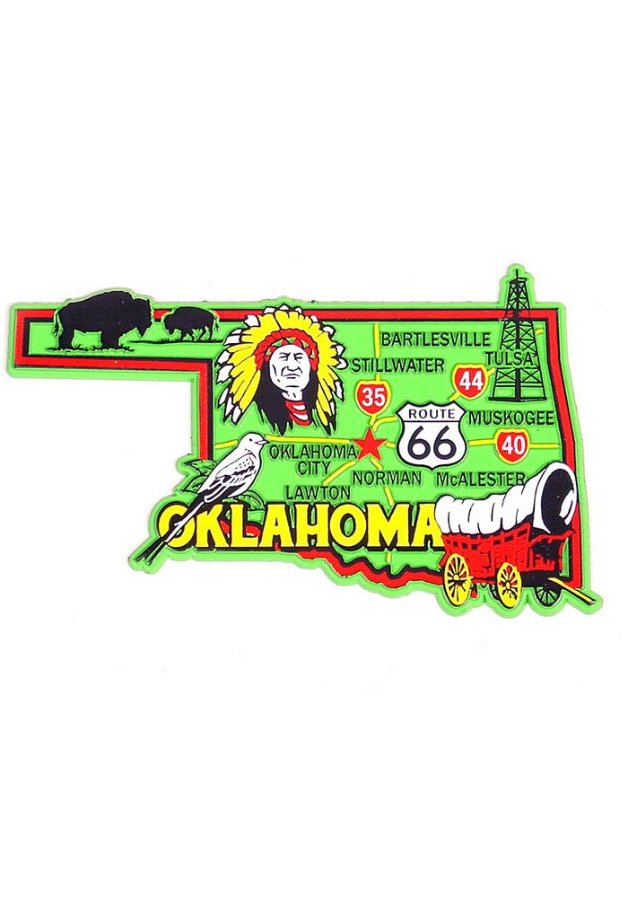 Oklahoma Green Map Magnet