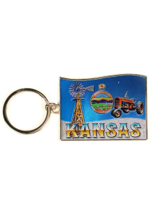 Kansas Waving Flag Keychain