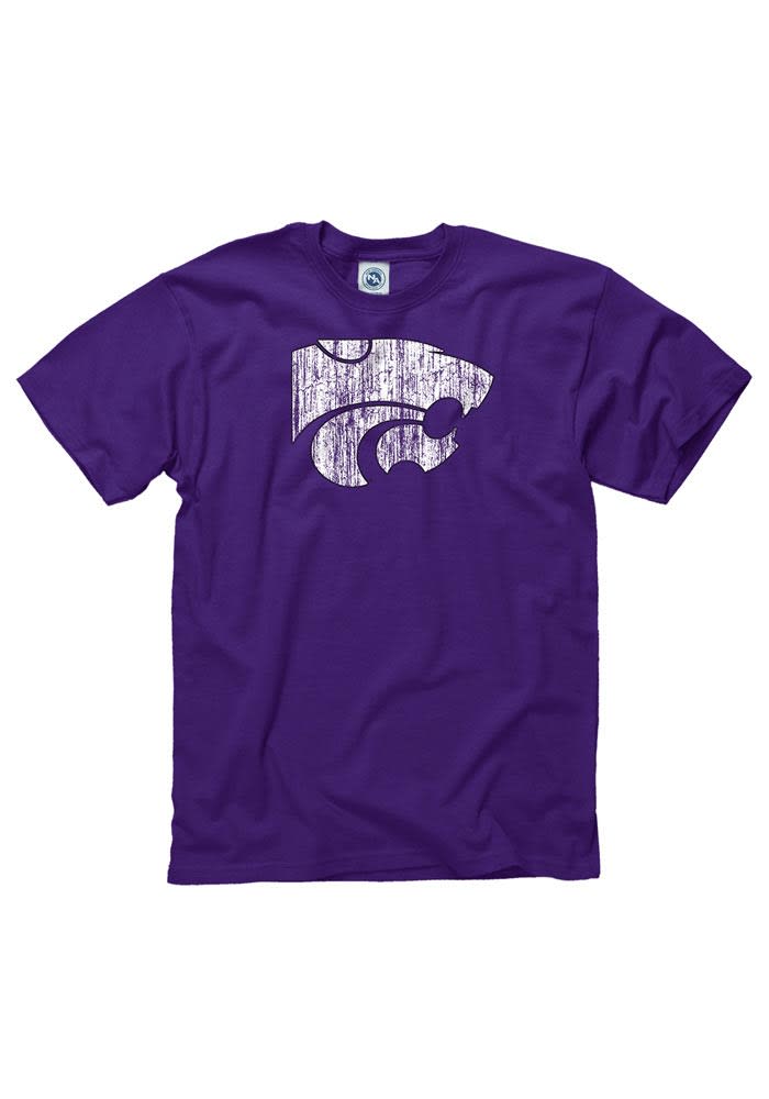 K-State Wildcats Purple Distressed Short Sleeve T Shirt