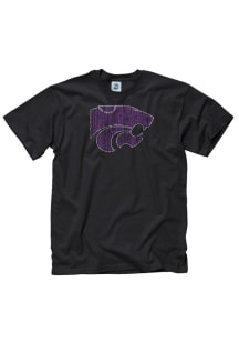 K-State Wildcats Black Distressed Short Sleeve T Shirt
