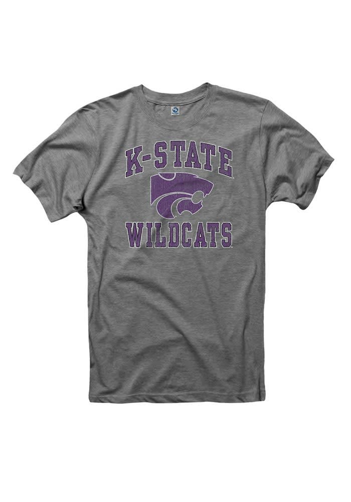 K-State Wildcats Grey #1 Short Sleeve T Shirt
