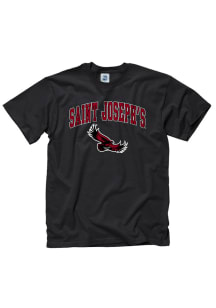 Saint Josephs Hawks Black Arch Mascot Short Sleeve T Shirt
