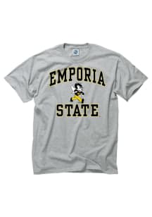 Emporia State Hornets Grey Arch Mascot Short Sleeve T Shirt