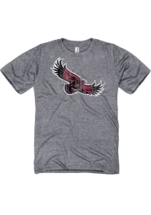 Saint Josephs Hawks Grey Big Logo Distressed Short Sleeve T Shirt