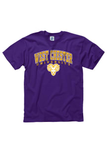 West Chester Golden Rams Purple Arch Mascot Short Sleeve T Shirt