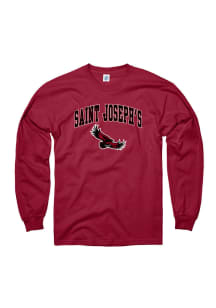 Saint Josephs Hawks Cardinal Arch Mascot Long Sleeve T Shirt