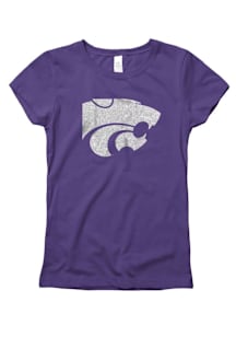 K-State Wildcats Girls Purple Glitzy Short Sleeve Tee
