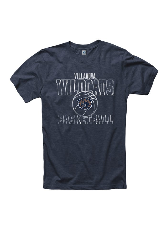 Villanova Wildcats Navy Blue Aligned Short Sleeve T Shirt