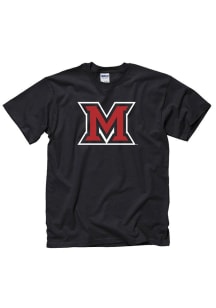 Miami Redhawks Black Big Logo Short Sleeve T Shirt