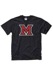 Miami Redhawks Black Big Logo Short Sleeve T Shirt