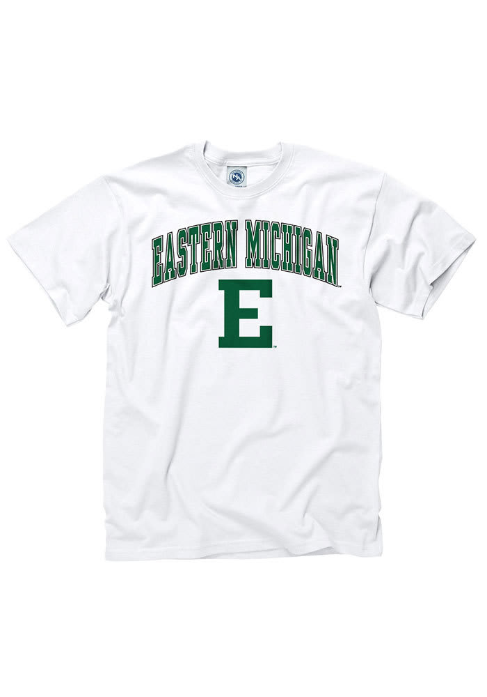 Eastern Michigan Eagles White Arch Logo Short Sleeve T Shirt