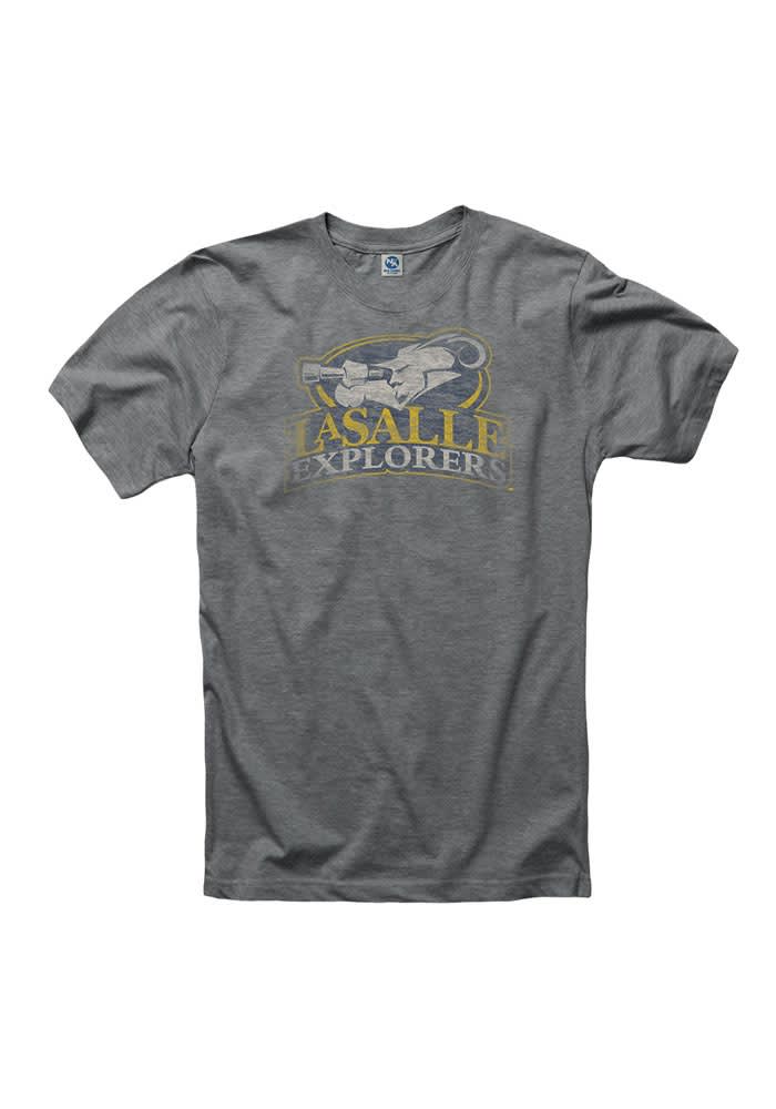 La Salle Explorers Grey Fade Out Short Sleeve T Shirt