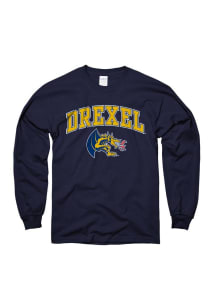 Drexel Dragons Navy Blue Big Logo Long Sleeve T Shirt