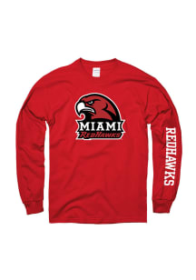 Miami Redhawks Red Logo Long Sleeve T Shirt