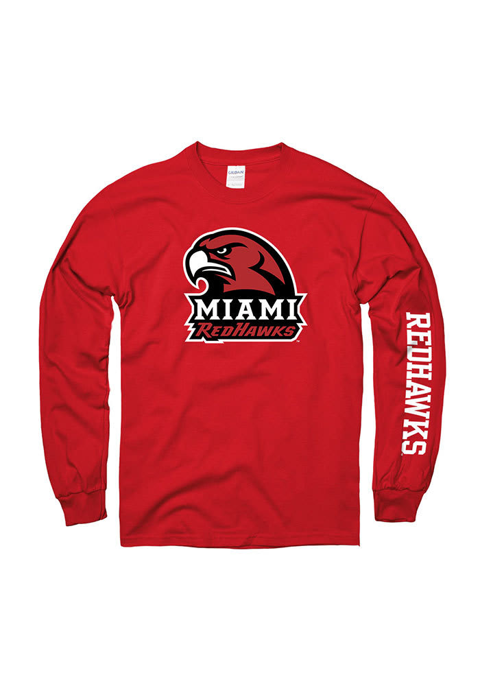 Miami Redhawks Red Logo Long Sleeve T Shirt