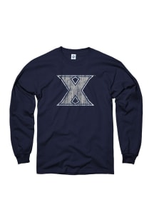 Xavier Musketeers Navy Blue Arch Mascot Long Sleeve T Shirt