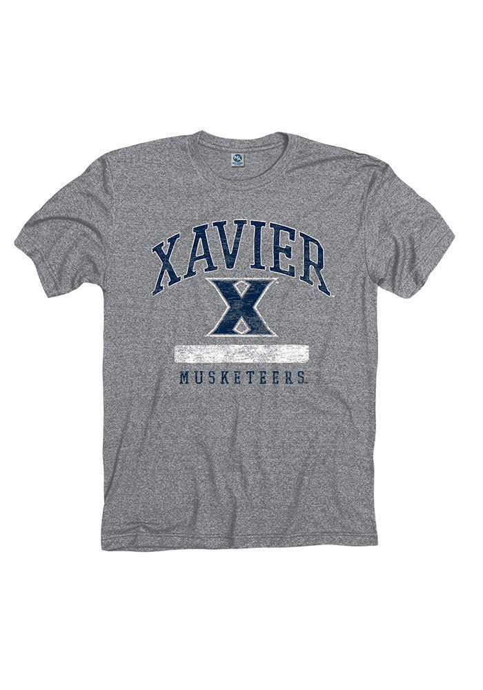 Xavier Musketeers Grey Faded Short Sleeve Fashion T Shirt