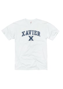 Xavier Musketeers White Midsize Distressed Short Sleeve T Shirt