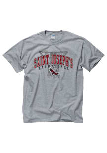 Saint Josephs Hawks Grey Coached BB Short Sleeve T Shirt