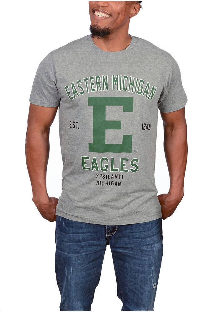 Eastern Michigan Eagles Grey Throwback Short Sleeve T Shirt