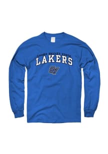 Grand Valley State Lakers Blue Arch Mascot Long Sleeve T Shirt