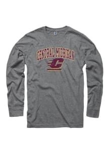 Central Michigan Chippewas Grey Distressed Long Sleeve T Shirt