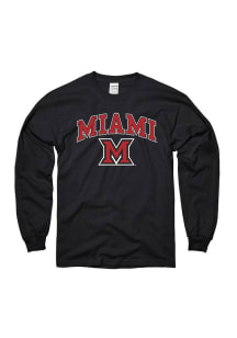 Miami Redhawks Black Arch Long Sleeve T Shirt