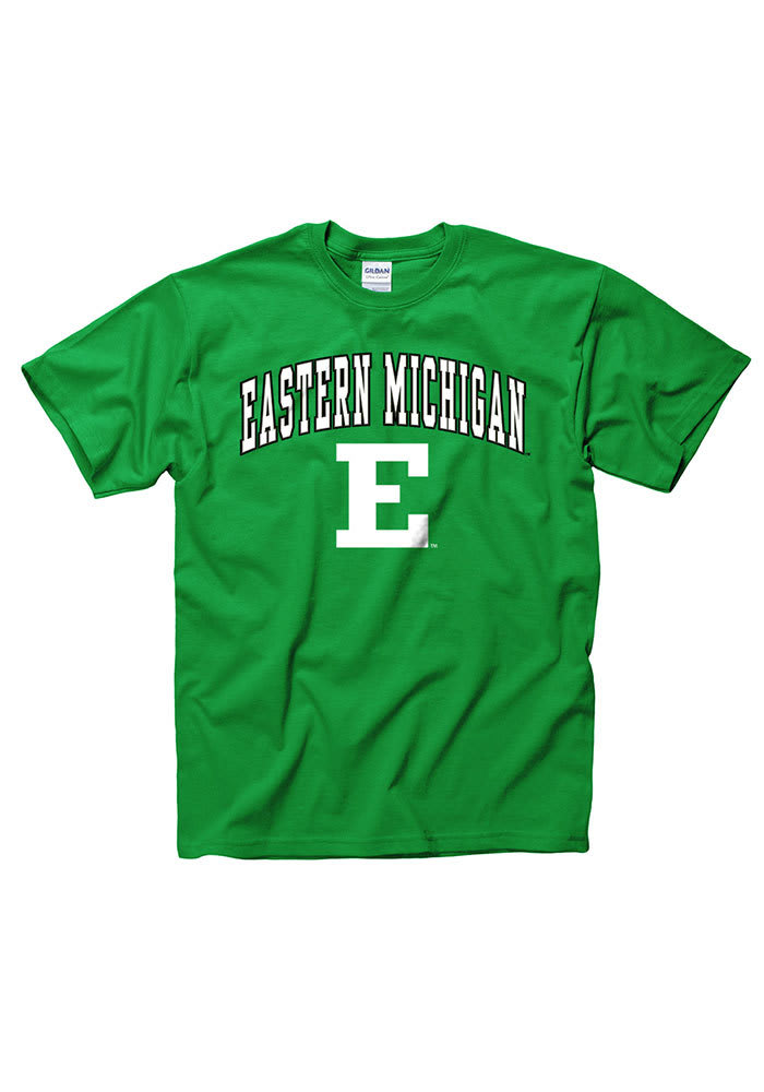 Eastern Michigan Eagles Green Arch Mascot Short Sleeve T Shirt