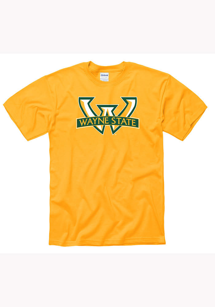 Wayne State Warriors Gold Big Logo Short Sleeve T Shirt