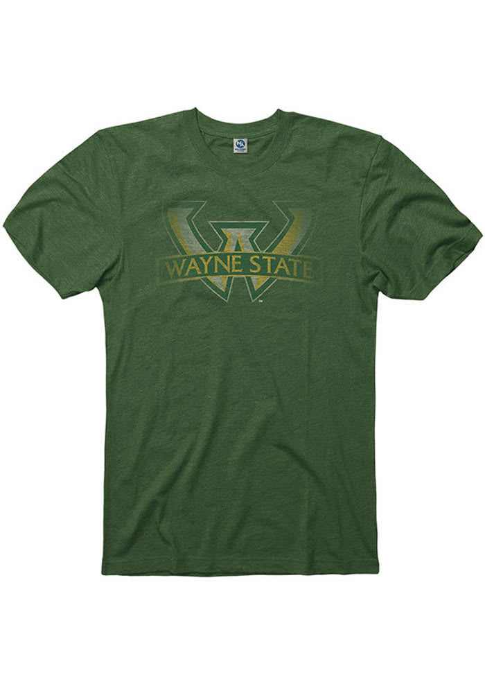 Wayne State Warriors Green Fadeout Short Sleeve T Shirt