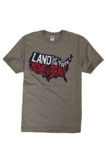 Americana Grey Land of the Free Short Sleeve T Shirt