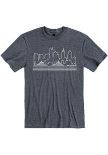 Philadelphia Navy Blue Skyline Short Sleeve T Shirt