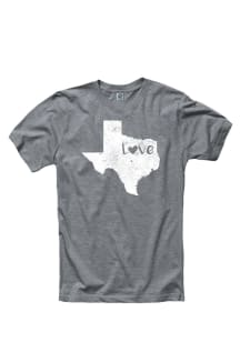 Texas Grey State Shape Love Short Sleeve T Shirt