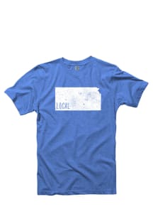 Kansas Blue State Shape Local Short Sleeve T Shirt