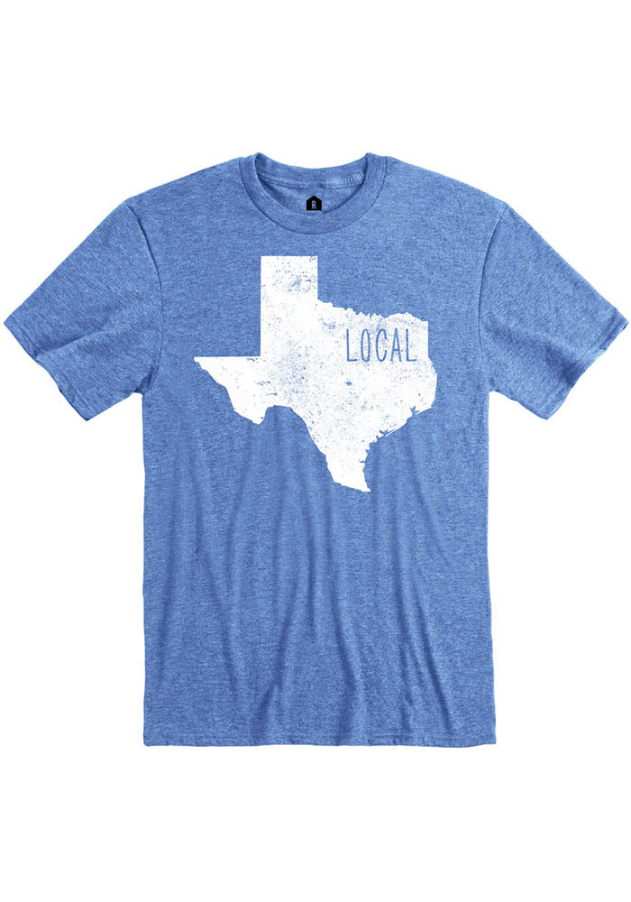 Texas Blue State Shape Local Short Sleeve T Shirt