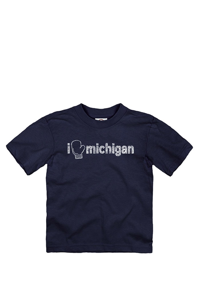 Michigan Toddler Navy Blue I Mitten Short Sleeve T Shirt