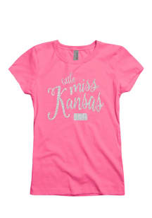 Kansas Girls Pink Little Miss Short Sleeve T Shirt