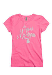 Michigan Girls Pink Little Miss Short Sleeve T Shirt