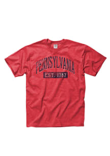 Pennsylvania Red Establish Date Arch Short Sleeve T Shirt