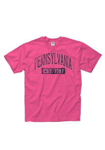 Pennsylvania Pink Establish Date Arch Short Sleeve T Shirt