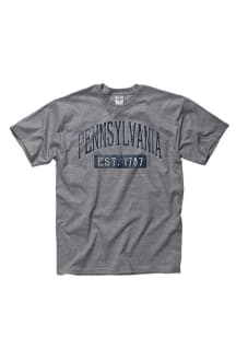 Pennsylvania Grey Establish Date Arch Short Sleeve T Shirt