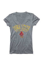 Iowa State Cyclones Juniors Grey Varsity Ageless V-Neck T-Shirt