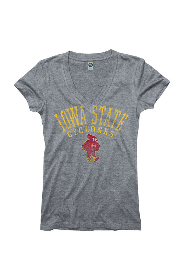 Iowa State Cyclones Juniors Grey Varsity Ageless V-Neck T-Shirt