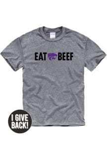 K-State Wildcats Graphite Eat Beef Short Sleeve T Shirt