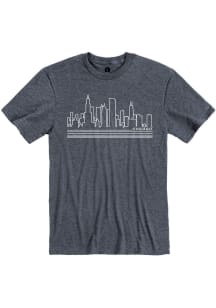 Chicago Navy Blue Skyline Short Sleeve T Shirt